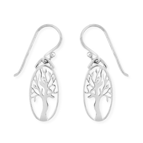 Boma Jewelry Sterling Silver Tree Silhouette Earrings