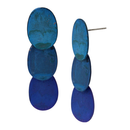 Patina Disc Layered Earrings