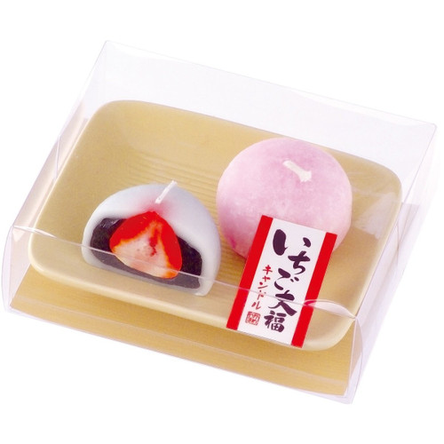 Kameyama 4901435209425 Strawberry Mochi (Ichigo Daifuku) Candle