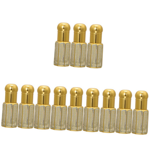 DECHOUS 12 Pcs Roll Essential Oil Bottle 10ml Roller Bottle Screw Cap Roller Bottles Empty Perfume Bottles Bulk Essential Oils Liquid Makeup Empty Bottles Travel Crystal Glass