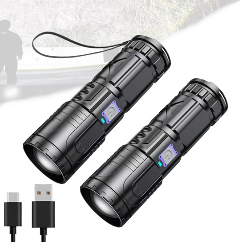 Ailsion Flashlight, Ailsion S18 Flashlight, Ailsion Telescopic Zoom LED Flashlight, Outdoor Camping Light Bright Flashlight, Small Rechargeable Flashlight, Flashlights High Lumens, USB C (2pcs) Ailsion Flashlight, Ailsion S18 Flashlight, Ailsion Telescopic Zoom LED Flashlight, Outdoor Camping Light Bright Flashlight, Small Rechargeable Flashlight, Flashlights High Lumens, USB C (2pcs)