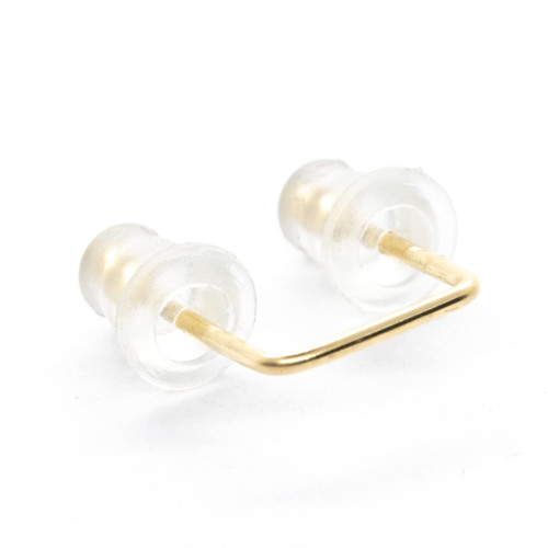 Two Hole Earring Double Piercing Staple Bar Posts Thin Multiple Lobe Jewelry Handmade (Rose Gold Filled - Pair, Finish: Hammered)