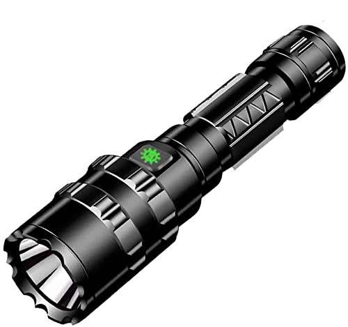 Tactical Flashlight USB Rechargeable,100000 Lumens Super Bright LED Flash Light,5 Modes Light with Remote Pressure Switch Flashlights for Camping Fishing Biking Hunting