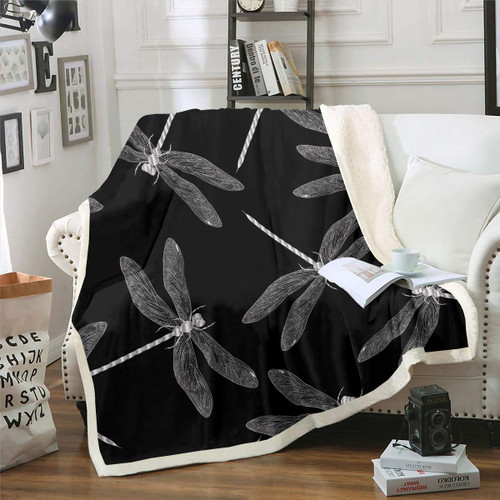 Feelyou Dragonfly Fleece Blanket Ornamental Dragonfly Printed Plush Blanket for Sofa Bed Couch s Animal Pattern Sherpa Throw Blanket Black White Fuzzy Blanket Room Decor Throw 50"x60" Feelyou Dragonfly Fleece Blanket Ornamental Dragonfly Printed Plush Blanket for Sofa Bed Couch s Animal Pattern Sherpa Throw Blanket Black White Fuzzy Blanket Room Decor Throw 50"x60"
