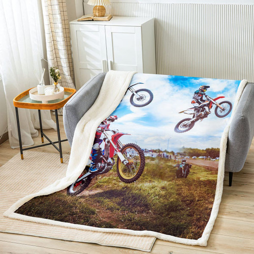 Mountain Dirt Bike Throw Blanket Boys Motocross Rider Plush Blanket for Kids Girls Teens Extreme Sports Racing Sherpa Blanket Motorcycle Fuzzy Blanket for Sofa Bed Couch, Room Decor Throw 50x60 Inch Mountain Dirt Bike Throw Blanket Boys Motocross Rider Plush Blanket for Kids Girls Teens Extreme Sports Racing Sherpa Blanket Motorcycle Fuzzy Blanket for Sofa Bed Couch, Room Decor Throw 50x60 Inch