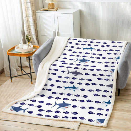 Fish Print Sherpa Blanket Shark Ocean Marine Theme Fleece Throw Blanket for Bed Sofa Couch Kids Decor Blue Sea Underwater World Plush Blanket Creature Sealife Warm Fuzzy Blanket Throw 50"x60" Fish Print Sherpa Blanket Shark Ocean Marine Theme Fleece Throw Blanket for Bed Sofa Couch Kids Decor Blue Sea Underwater World Plush Blanket Creature Sealife Warm Fuzzy Blanket Throw 50"x60"