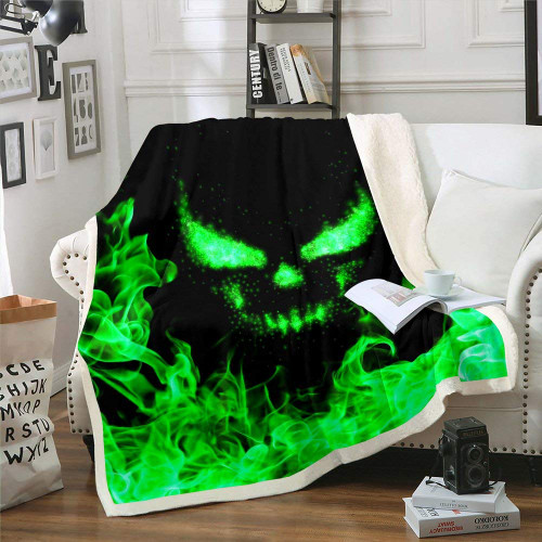 Green Fire Blanket Throw 50x60 Cartoon Evil with Flame Halloween Decor Sherpa Blanket Sofa Bed Living Room Teens Hippie Flannel Blanket Soft Plush Throw Kids Boys Girls Throw Green Fire Blanket Throw 50x60 Cartoon Evil with Flame Halloween Decor Sherpa Blanket Sofa Bed Living Room Teens Hippie Flannel Blanket Soft Plush Throw Kids Boys Girls Throw