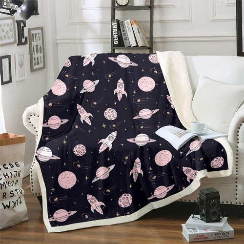 Girls Pink Planet Blanket Throw 50x60 Dark Universe Twinkling Sherpa Blanket Sofa Bed Living Room Cartoon Spaceship Flannel Blanket Soft Plush Throw Kids Boys Girls Throw Girls Pink Planet Blanket Throw 50x60 Dark Universe Twinkling Sherpa Blanket Sofa Bed Living Room Cartoon Spaceship Flannel Blanket Soft Plush Throw Kids Boys Girls Throw