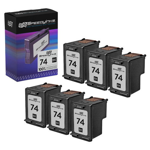 Speedy Inks Remanufactured Ink Cartridge Replacement for HP 74 (Black, 6-Pack)