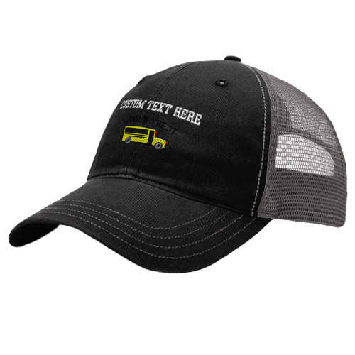Custom Baseball Cap World Best School Bus Driver Embroidery Cotton Soft Mesh Cap Snapback Black Charcoal Personalized Text Here
