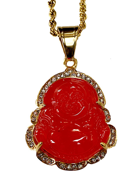 Iced Laughing Buddha Red Jade Pendant Necklace Rope Chain Genuine Certified Grade A Jadeite Jade Hand Crafted, Jade Necklace, 14k Gold Filled Laughing Jade Buddha Necklace, Silver Jade Medallion, Fast Prime Shipping (16" Necklace) Iced Laughing Buddha Red Jade Pendant Necklace Rope Chain Genuine Certified Grade A Jadeite Jade Hand Crafted, Jade Necklace, 14k Gold Filled Laughing Jade Buddha Necklace, Silver Jade Medallion, Fast Prime Shipping (16" Necklace)