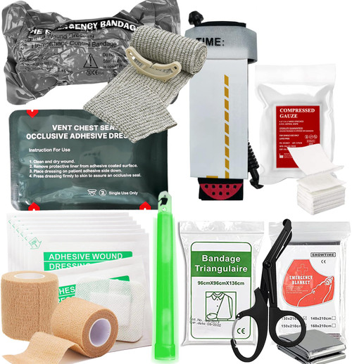 Bleeding Control Pack Feat Trauma Refill Kit Med Pack | Vented Chest Seal | Tourniquets | Israeli Bandage | Bandages | Compressed Gauze | IFAK First Aid Kit Med EMT Kits (Intermediate) Bleeding Control Pack Feat Trauma Refill Kit Med Pack | Vented Chest Seal | Tourniquets | Israeli Bandage | Bandages | Compressed Gauze | IFAK First Aid Kit Med EMT Kits (Intermediate)