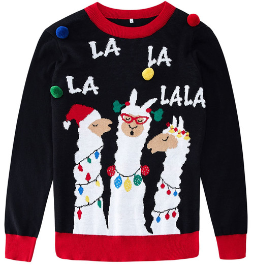 Lovefairy Boys Girls Ugly Christmas Sweater for Size 9 10 Years Kids Funny Xmas Novelty Alpaca Pullover