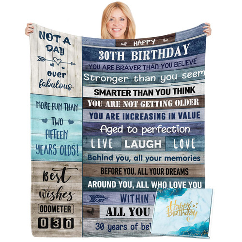 30 Birthday Gifts for Him with Gifts Box, 30th Birthday Gifts Ideas for Men, Happy 30 Year Old Birthday Gifts for Men, 30th Birthday Decorations Gifts for Him, Man Turning 30 Birthday Gifts Blanket