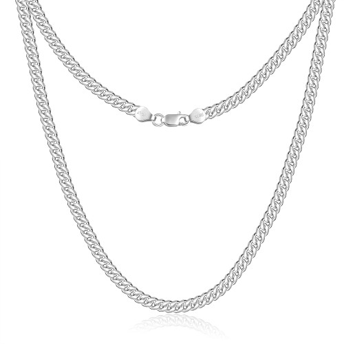 GLIVEOR Silver Necklace for Women Men 5mm Cuban Chain 925 Sterling Silver Clasp Cuban Chain Silver Chain for Men Silver Necklace for Men Women 16,18,20,22,24,26,28,30 Inchs(24) GLIVEOR Silver Necklace for Women Men 5mm Cuban Chain 925 Sterling Silver Clasp Cuban Chain Silver Chain for Men Silver Necklace for Men Women 16,18,20,22,24,26,28,30 Inchs(24)