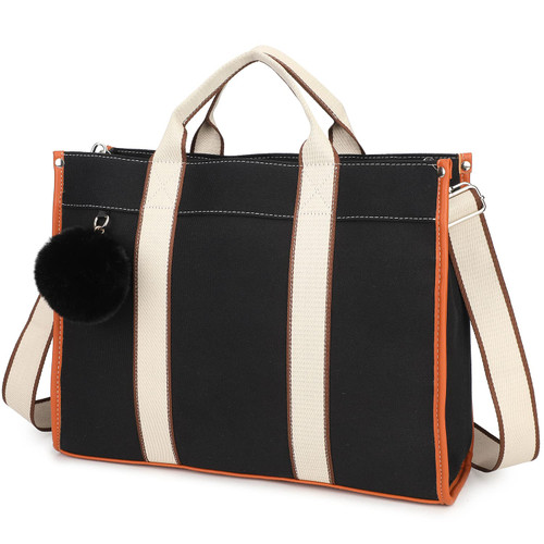 Laptop Tote Bag for Women 15.6 Inch Lightweight Large Canvas Shoulder Purse Handbag for School Everyday Work