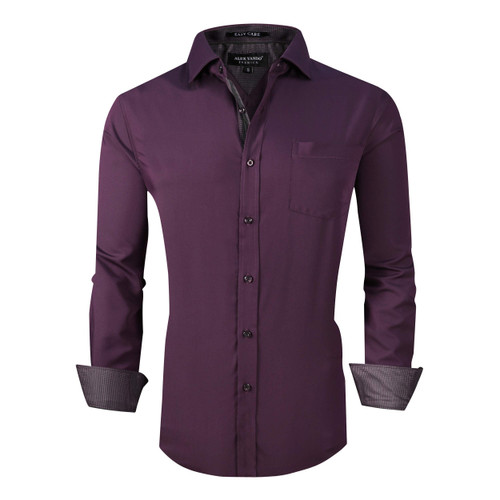 Alex Vando Mens Dress Shirts Wrinkle Free Regular Fit Stretch Bamboo Button Down Shirt,Purple,XXL Alex Vando Mens Dress Shirts Wrinkle Free Regular Fit Stretch Bamboo Button Down Shirt,Purple,XXL