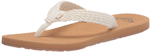 Roxy womens Porto Flip Flop Sandal, Natural, 5 US