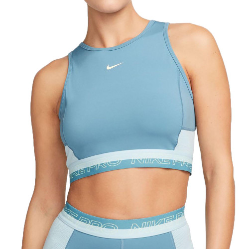 Nike Pro Dri-FIT Women's Cropped Training Tank (US, Alpha, Small, Regular, Regular, Noise Aqua)