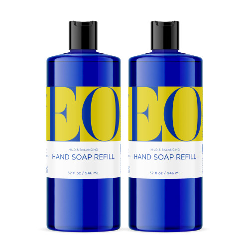 EO Liquid Hand Soap Refill, 32 Ounce (Pack of 2), Lemon and Eucalyptus, Organic Plant-Based Gentle Cleanser with Pure Essential Oils EO Liquid Hand Soap Refill, 32 Ounce (Pack of 2), Lemon and Eucalyptus, Organic Plant-Based Gentle Cleanser with Pure Essential Oils