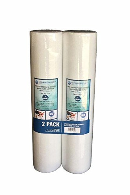 WFD, WF-SP205-BB 4.5"x20" 5 Micron Sediment Water Filter Cartridge, Spun Polypropylene, Fits in 20" Big Blue (BB) Housings of Filtration Systems for Whole House (2 Pack) WFD, WF-SP205-BB 4.5"x20" 5 Micron Sediment Water Filter Cartridge, Spun Polypropylene, Fits in 20" Big Blue (BB) Housings of Filtration Systems for Whole House (2 Pack)