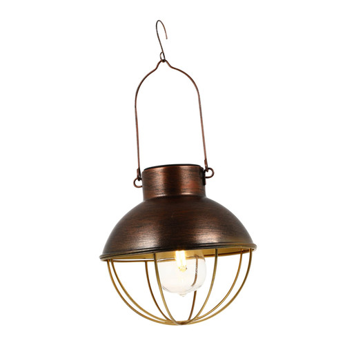 Yardenfun Solar Hanging Light Solar Light Outdoor Solar Garden Lantern Outside Solar Lights Iron Hanging Light Decorative Solar Lights Hanging Wireless Lights Wrought Iron Desk lamp Metal
