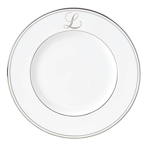 Lenox Federal Platinum Script Monogram Dinnerware Accent Plate, L