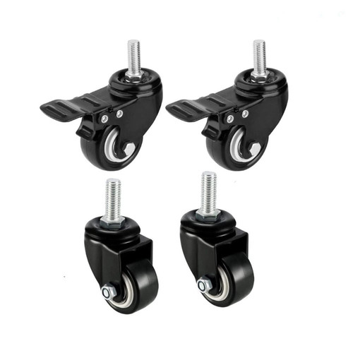 1Pcs Heavy Duty Swivel Caster Wheels Threaded Stem with Brake Trolley Furniture Caster M8/M10 Threaded Stem and Nuts (Color : 2.0 inch Screw Wheel)