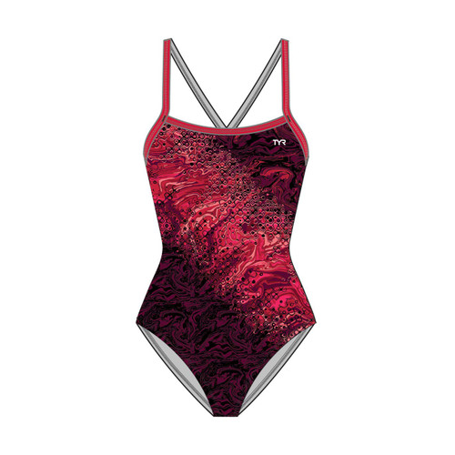 TYR SPORT Women's Standard Chroma Diamondfit, RED, 28