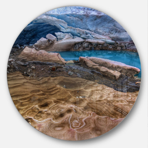 Designart MT14499-C23 Brilliant Turquoise Melt Pool Landscape Round Wall Art - Disc of 23,Blue,23 X 23 Designart MT14499-C23 Brilliant Turquoise Melt Pool Landscape Round Wall Art - Disc of 23,Blue,23 X 23