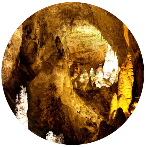 Designart Carlsbad Caverns National Park Landscape Circle Wall Art-Disc of 23, 23 x 23, Brown/Yellow