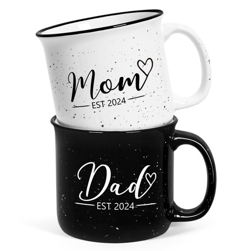 Maustic Mom and Dad Gifts, Mom Dad Est 2024 Coffee Mugs Set, New Parents Gifts for Couples, New Mom Gifts for Women, First Time Mom Dad Gifts, Gifts for Expecting Parents, Mom Dad to be Gift, 15 Oz Maustic Mom and Dad Gifts, Mom Dad Est 2024 Coffee Mugs Set, New Parents Gifts for Couples, New Mom Gifts for Women, First Time Mom Dad Gifts, Gifts for Expecting Parents, Mom Dad to be Gift, 15 Oz