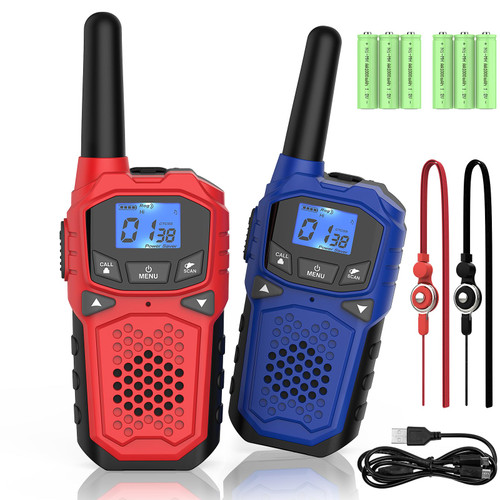 Walkie Talkies for Adults- WokTok Long Range Two Way Radio for Camping Hiking Hand Held Hiking Accessories Camping Gear Xmas Birthday Gift for Kids,SOS Siren,NOAA Weather Alert,2 Radios