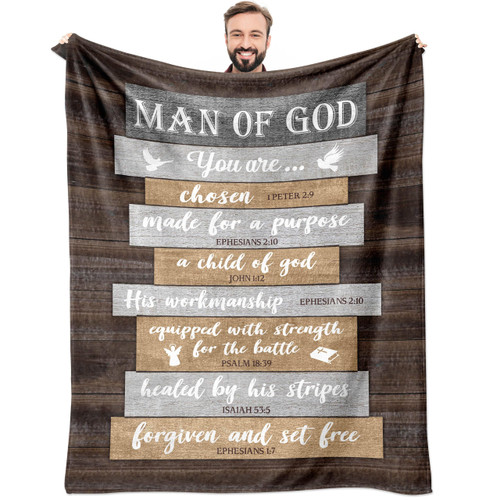 Christian Gifts for Men, Religious Gifts for Men, Christmas Spiritual Gifts, Xmas Catholic Gifts for Men, Bible Verse Gifts, Inspirational Gifts, Encouragement Gifts for Men Throw Blanket 60x50 Inch