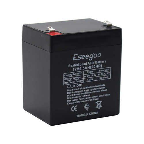eseegoo 12V 4.5AH Rechargeable Sealed Lead Acid (SLA) Battery Replace 12 Volt 4AH 5AH for Alarm System, Home Security