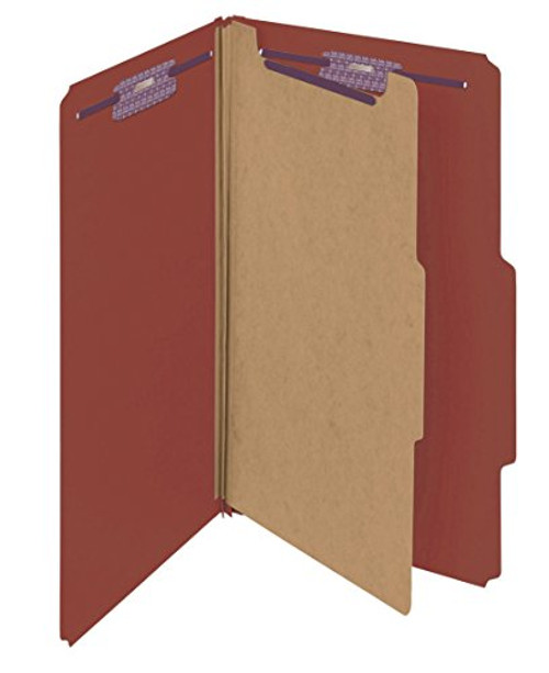 Smead Pressboard Classification File Folder with SafeSHIELD Fasteners, 1 Divider, 2" Expansion, Legal Size, Red, 10 per Box (18775) Smead Pressboard Classification File Folder with SafeSHIELD Fasteners, 1 Divider, 2" Expansion, Legal Size, Red, 10 per Box (18775)