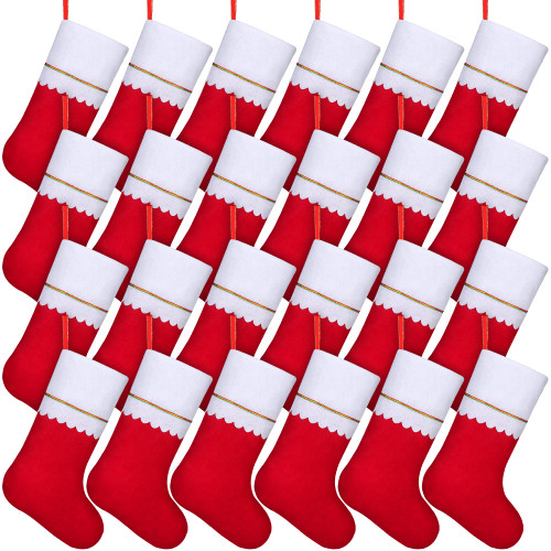 ANVAVO 24 Pack Christmas Stockings Red Felt Xmas Fireplace Hanging Stockings 18 Inches Christmas Holiday Stockings for Family Holiday Xmas Party Decorations ANVAVO 24 Pack Christmas Stockings Red Felt Xmas Fireplace Hanging Stockings 18 Inches Christmas Holiday Stockings for Family Holiday Xmas Party Decorations