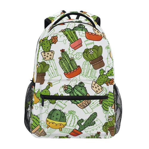 ALAZA Green Cactus Doodles Backpacks for Girls Boys School Backpack Kids Bookbag 3rd 4th 5th Grade Elementary Travel Laptop Shoulder Bag Students Daypacks