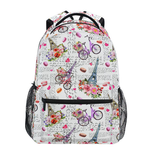 ALAZA Eiffel Tower Pattern Backpacks for Girls Boys School Backpack Kids Bookbag 3rd 4th 5th Grade Elementary Travel Laptop Shoulder Bag Students Daypacks