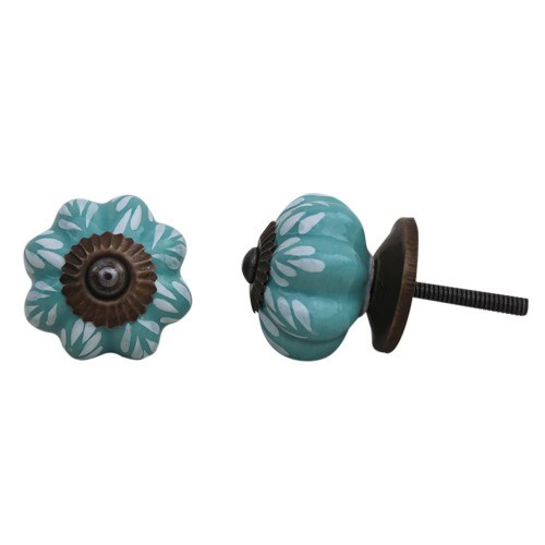 Indian Shelf 12 Pieces Dresser Knobs | Leaf Drawer Pulls Knobs | Green Pulls for Cabinets and Drawers | Ceramic Unique Door Knobs | Modern Cabinet Knobs | Dresser Drawer Knobs