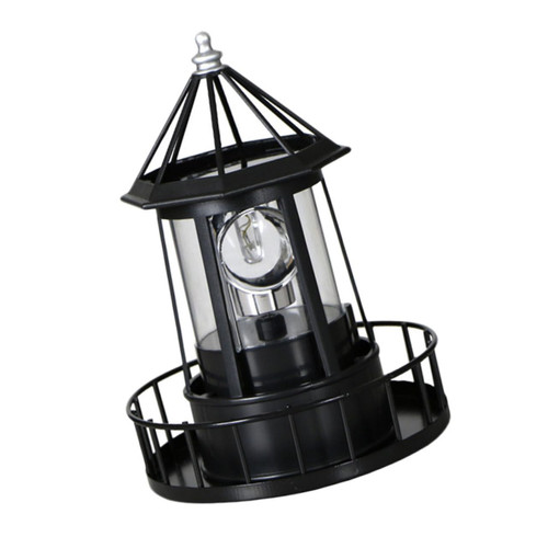 Cabilock 1pc Solar Rotating Light Lighthouse Tower Rotating Lighthouse Light Nautical Lamp Lighthouse Lamp Solar Outdoor Lawn Decor Outdoor Solar Lights for Fence to Rotate Battery Iron Led