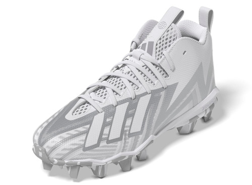 adidas Freak Spark 23 Football Shoe, White/White/Silver Metallic, 5 US Unisex Big Kid