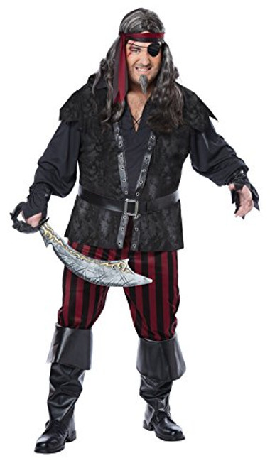 California Costumes Men's Plus-Size Ruthless Rogue Pirate Buccaneer Swashbuckler Plus, Black/Red, Plus Size California Costumes Men's Plus-Size Ruthless Rogue Pirate Buccaneer Swashbuckler Plus, Black/Red, Plus Size