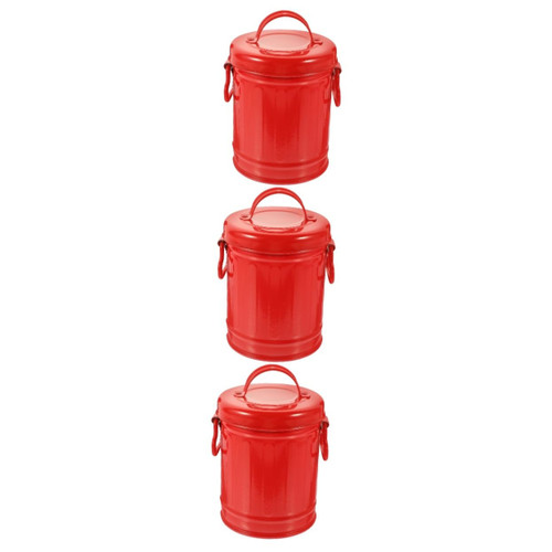 Amosfun 3pcs Desktop Trash can Bedroom Garbage can Bathroom Garbage can with a lid Small Buckets Organizer Garbage Waste Basket Bathroom Trash cans with lids Decorate Office Pencil Iron