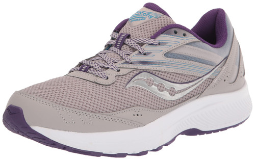 Saucony Women's Cohesion 15 Running Shoe, Smoke/Grape POP, 8