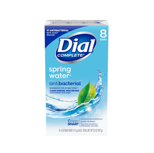 (PACK OF 2) Dial Antibacterial Deodorant Bar Soap, Spring Water 8 count (16 total)