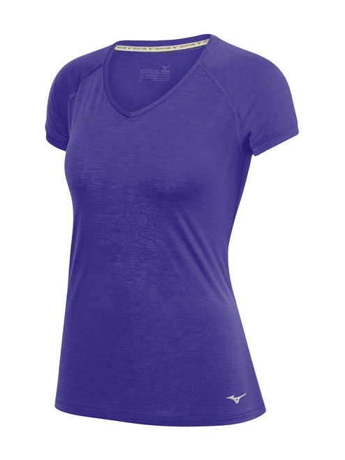Mizuno Running Women's Active Tee, Large, Purple