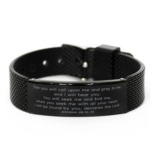 Take Thai Real Origin Bible Verse Shark Mesh Bracelet,Jeremiah 29:12-14,Then You Will Call Upon me,Christian Bracelet,Religious,Christian Inspired Quote