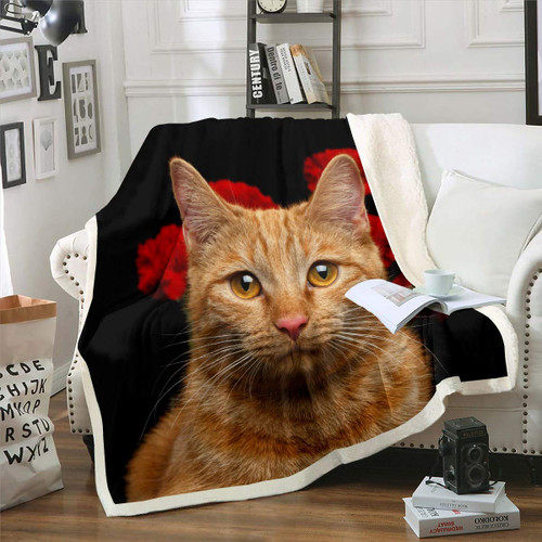 Orange Cat Fleece Blankets for Kids Boys Girls Floral Print Blanket Cute Kitten Pattern Throw Blanket Sherpa Blanket 3D Animal Theme Teens Adults for Couch Bed Sofa Plush Blankets Throw 50"x60" Orange Cat Fleece Blankets for Kids Boys Girls Floral Print Blanket Cute Kitten Pattern Throw Blanket Sherpa Blanket 3D Animal Theme Teens Adults for Couch Bed Sofa Plush Blankets Throw 50"x60"