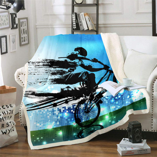 Boys Bmx Blanket Throw Bicycle Motocross Racer Sherpa Blanket Motorcycle Dirt Bike Fleece Blanket For Kids Teen Young Man Extreme Speed Sports Vehicle Fuzzy Blanket Sofa Decor Throw 50"x60" Blue Green Boys Bmx Blanket Throw Bicycle Motocross Racer Sherpa Blanket Motorcycle Dirt Bike Fleece Blanket For Kids Teen Young Man Extreme Speed Sports Vehicle Fuzzy Blanket Sofa Decor Throw 50"x60" Blue Green